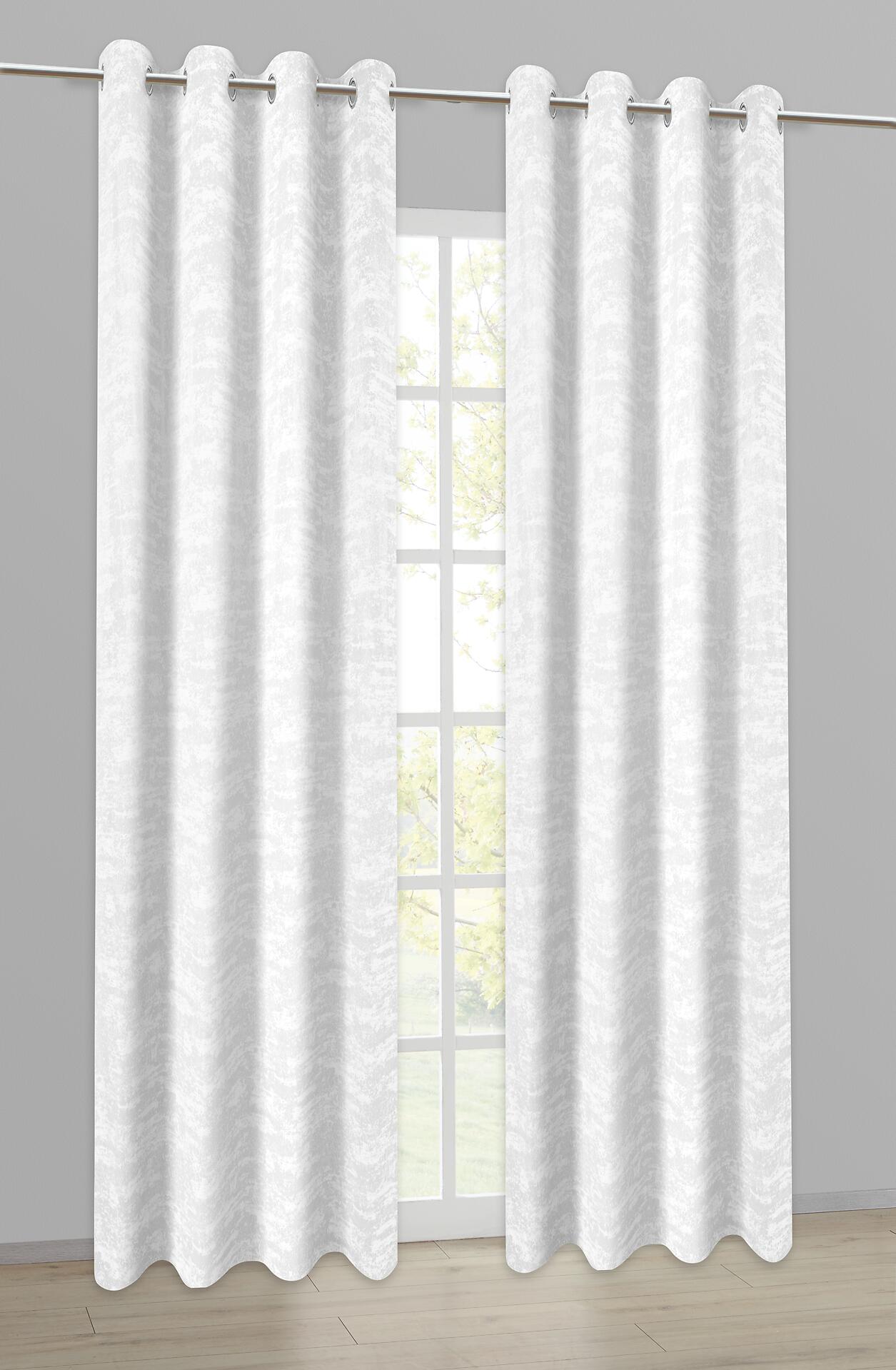 Ösenvorhang Wolke weiß B/L: ca. 140x245 cm