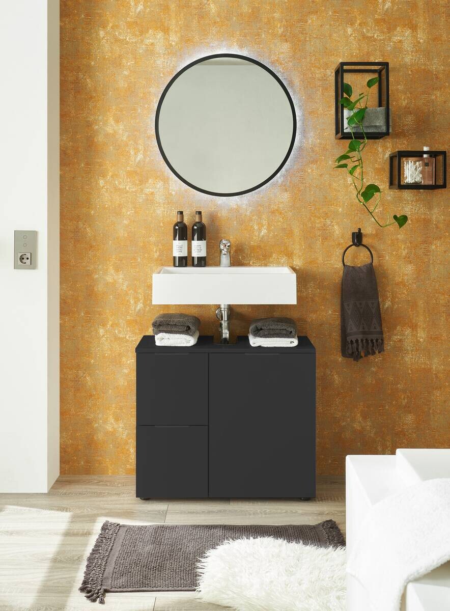 Waschbeckenunterschrank Porto schwarz B/H/T: ca. 70x60x35 cm