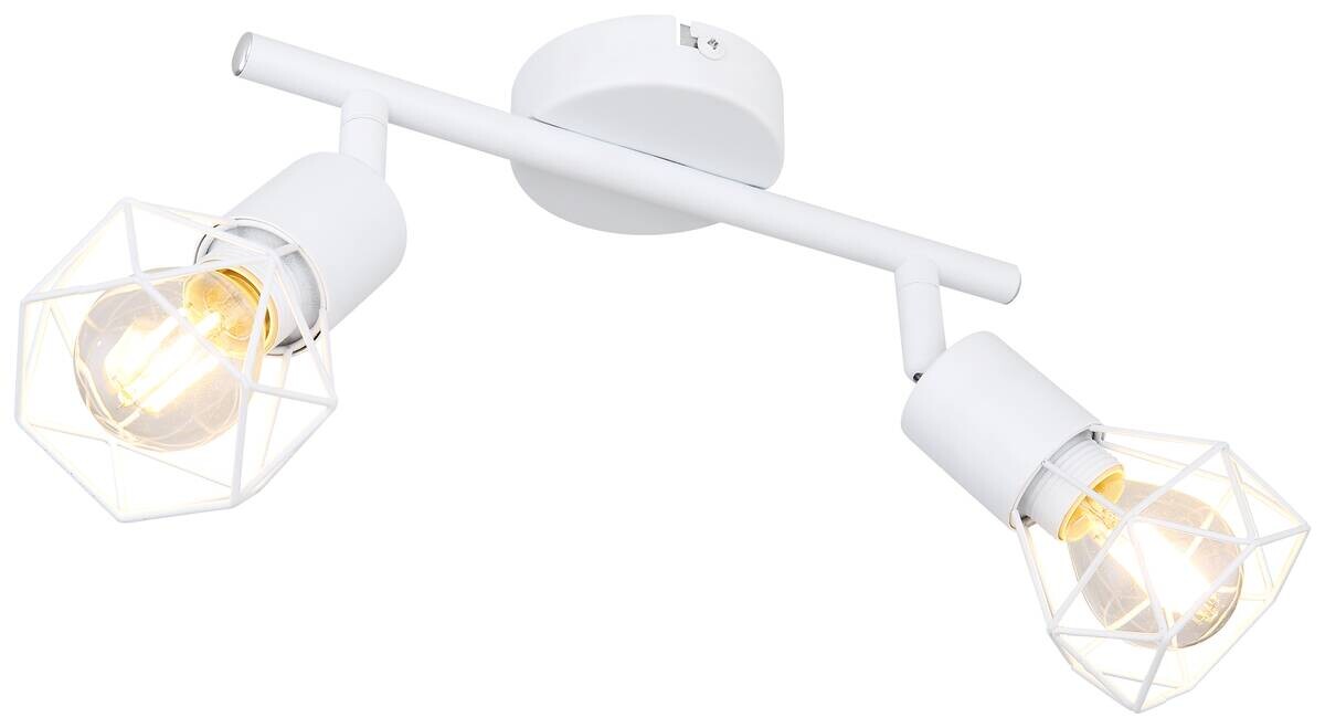 GLOBO Spotbalken Xara weiß Metall B/H/L: ca. 8x18x22 cm E14 2 Brennstellen