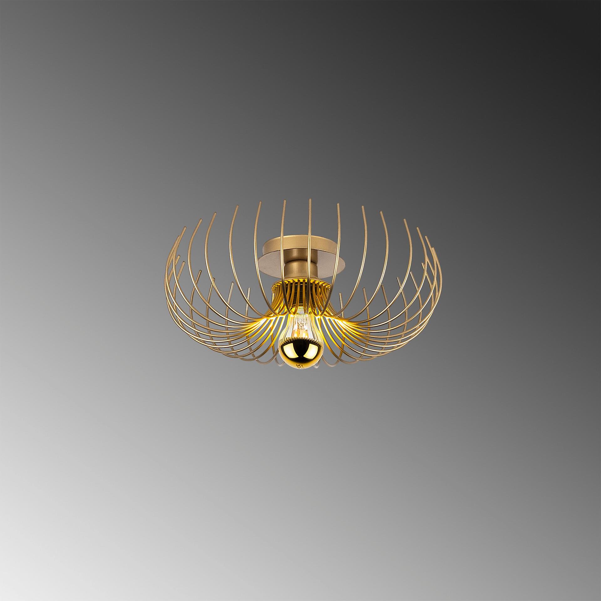 Opviq Pendelleuchte Karsortel gold B/H/T/L/D: ca. 36x12x36x36x36 cm E27 1 Brennstellen