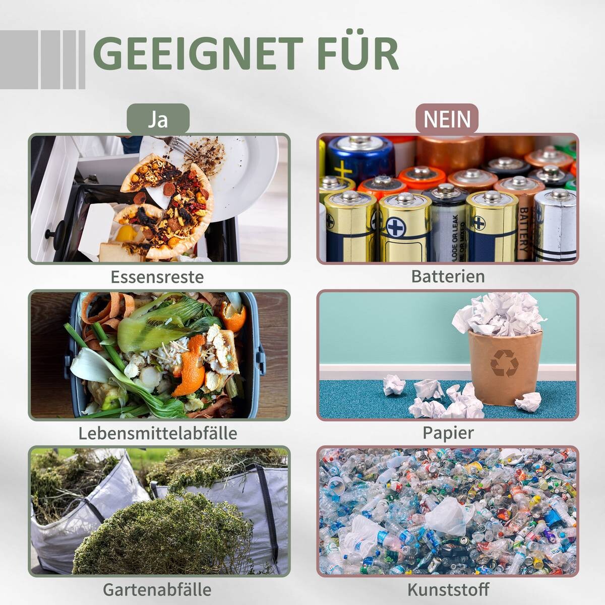 Outsunny Komposttrommel grau B/H/L: ca. 65x96x71 cm