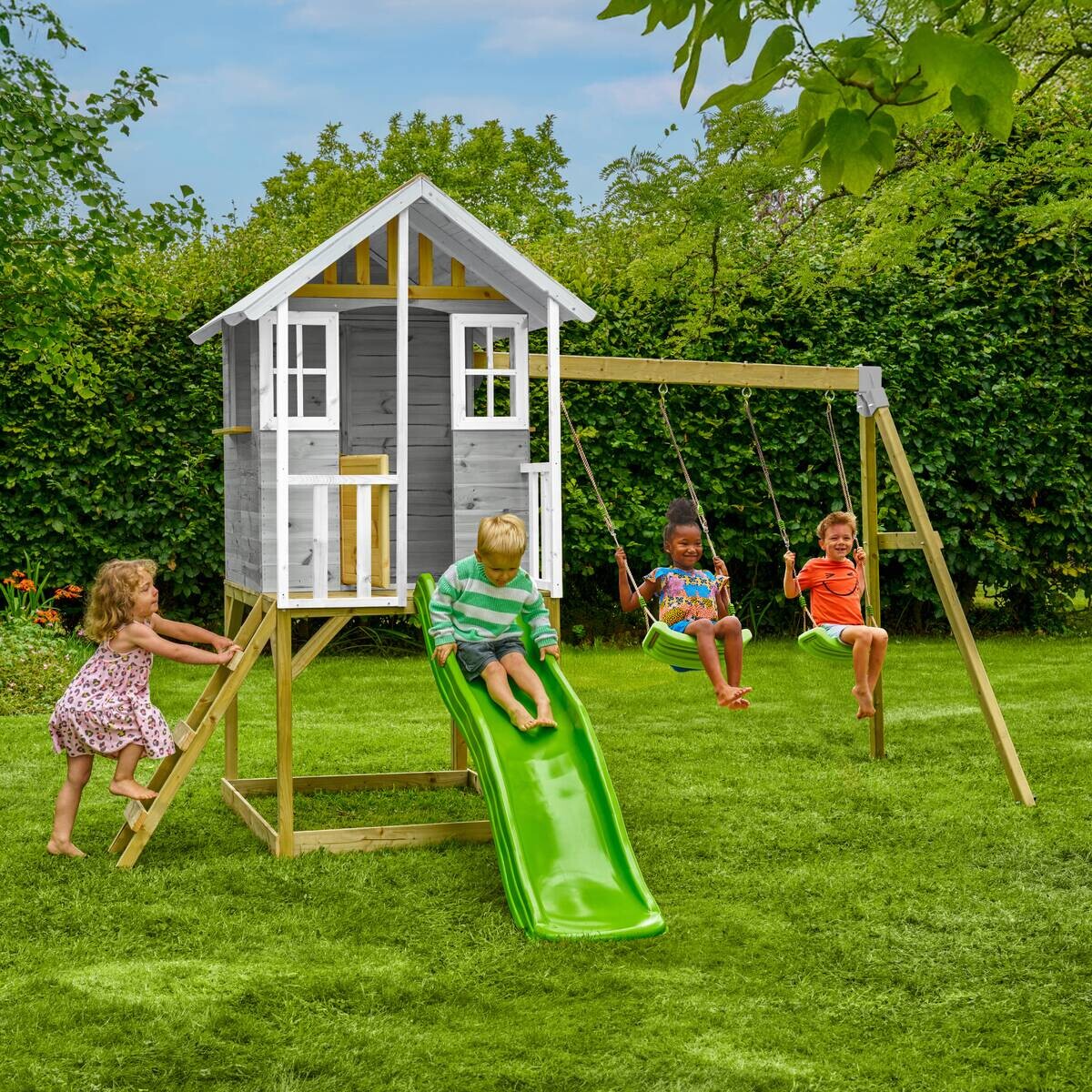 Zwerkules Spielhaus Valli grau B/H/L: ca. 370x224x352 cm