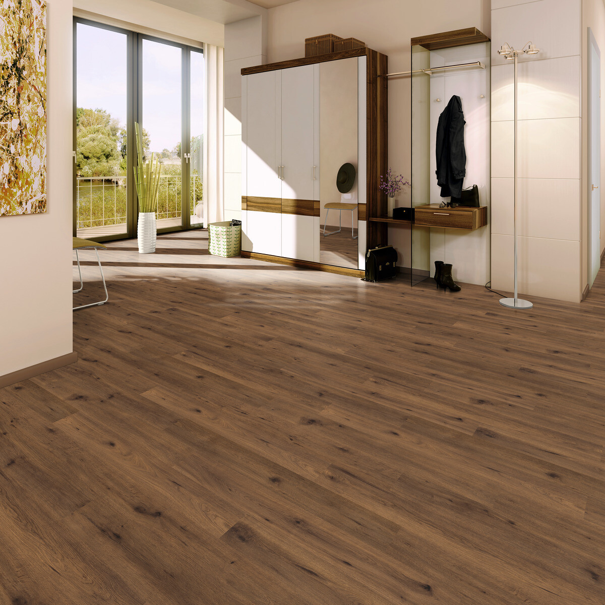 EGGER Laminatboden Eiche massiv ca. 2,4936 m² im Paket  B/L: ca. 19,3x129,2 cm pro Paket