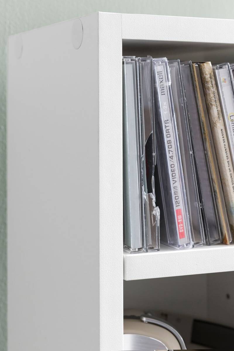 Regal weiß B/H/T: ca. 21x91x25,5 cm