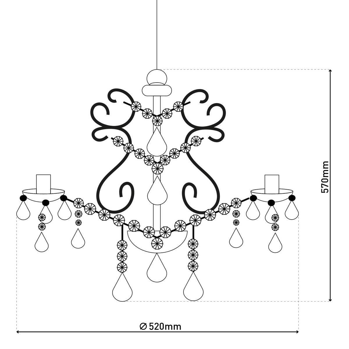 Näve Leuchten Pendelleuchte 8009323 weiß Metall Kunststoff B/H/T: ca. 52x85x52 cm E14 5 Brennstellen