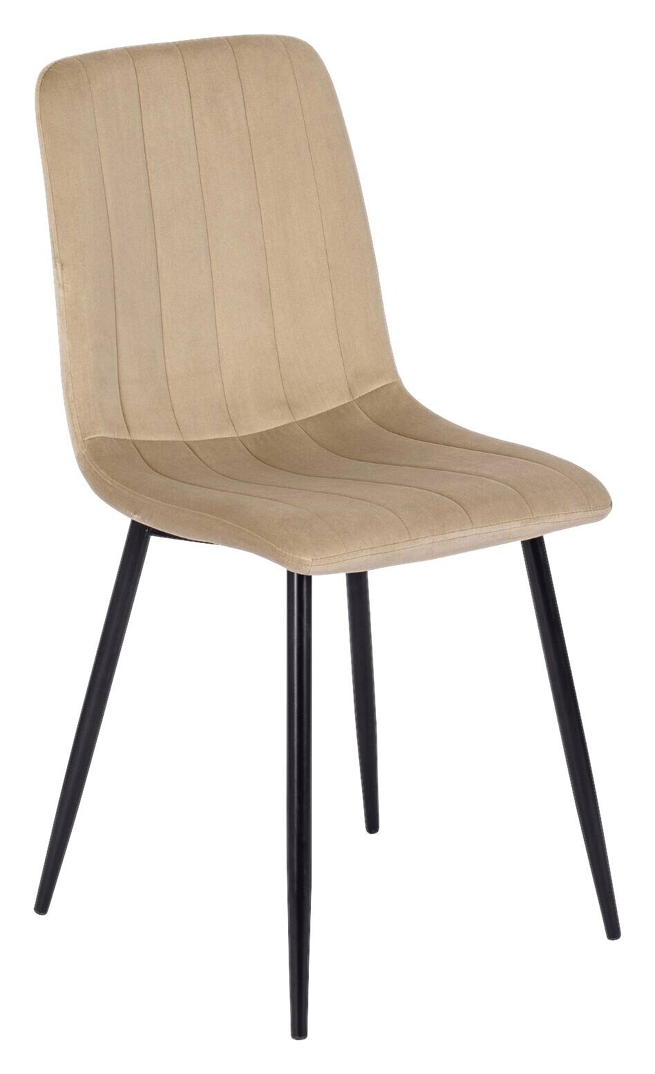 Stuhl IBIS beige Velourstoff B/H/T: ca. 43x90,5x50 cm