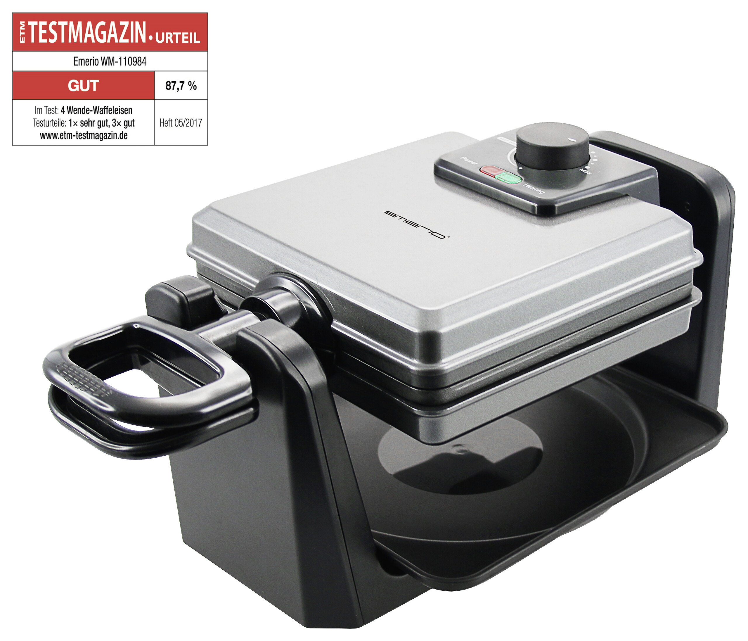 Emerio Waffelautomat WM-110984.4 schwarz Kunststoff B/H/L: ca. 21x19x38 cm