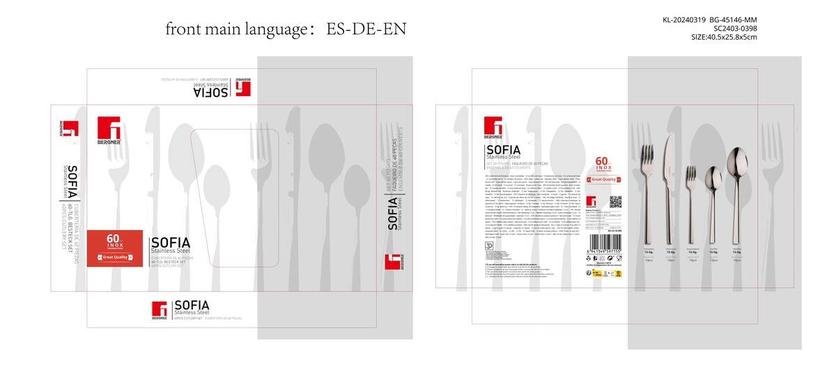 BERGNER Besteckset SOFIA silber Edelstahl 60 tlg.