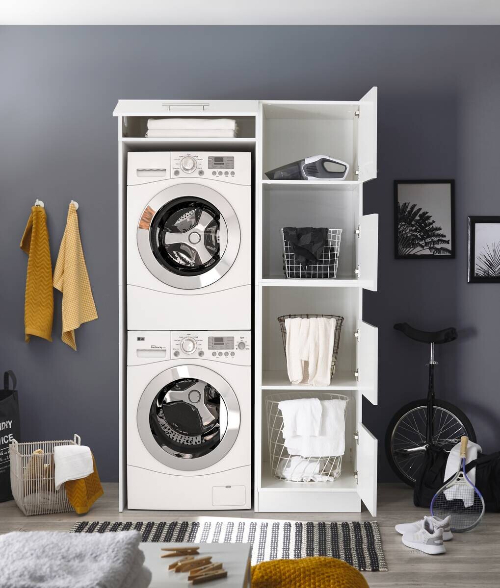 Respekta Hauswirtschaftsraum-Set Clara weiß matt B/H/T: ca. 117,4x200x67,6 cm