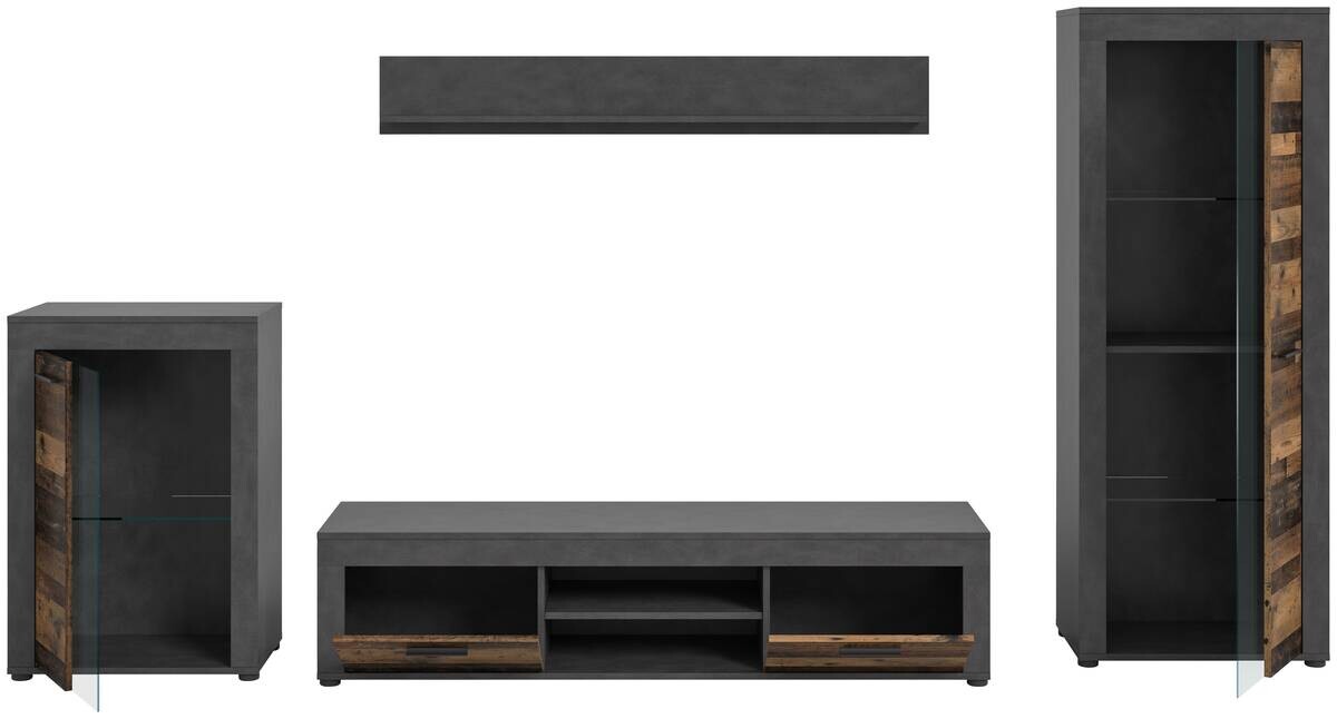 Wohnwand Jam Matera Nachbildung Old Wood Nachbildung B/H/T: ca. 169x310x35 cm