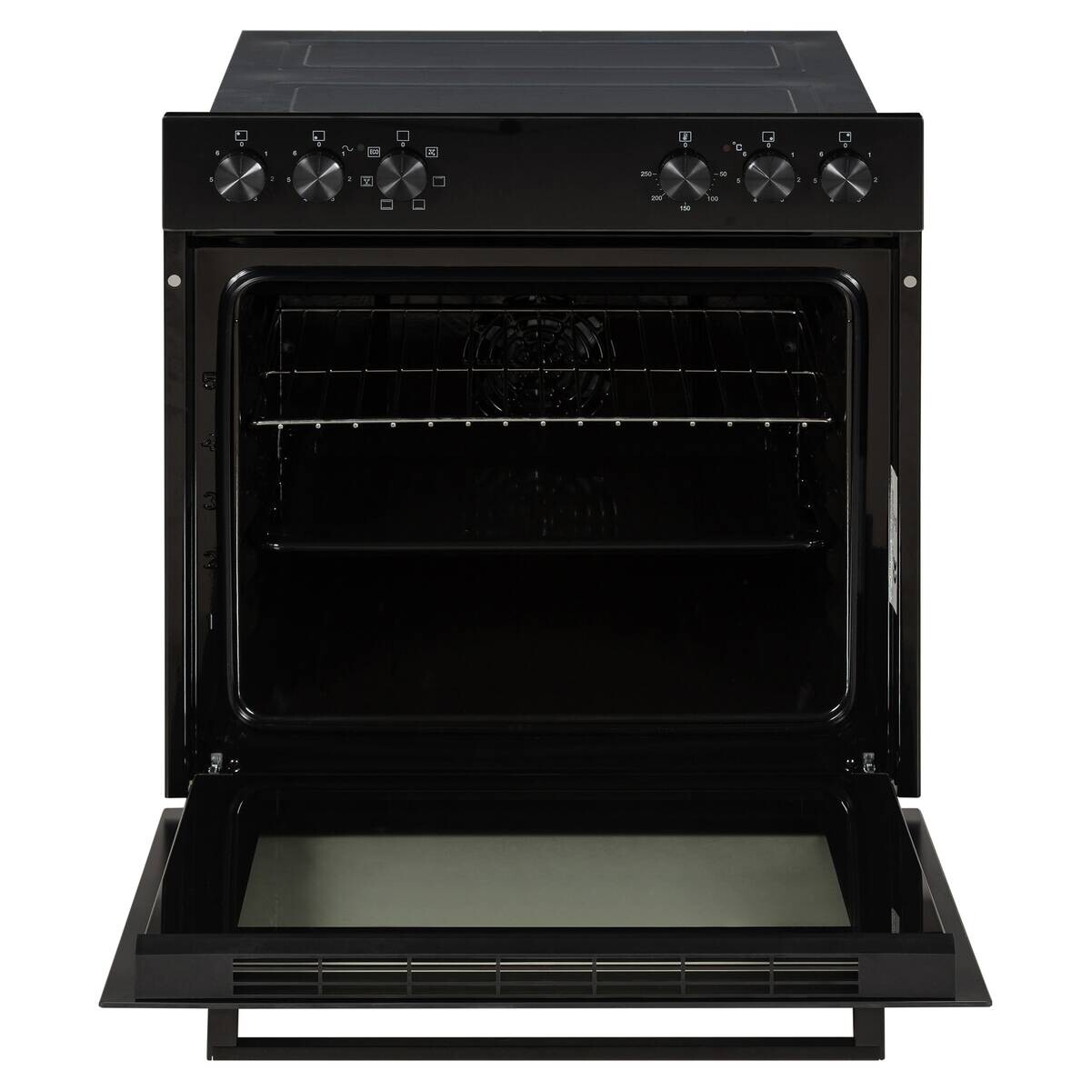 Mican Einbauherdset HSU73S schwarz Edelstahl B/H/T: ca. 59,5x59,5x57,5 cm