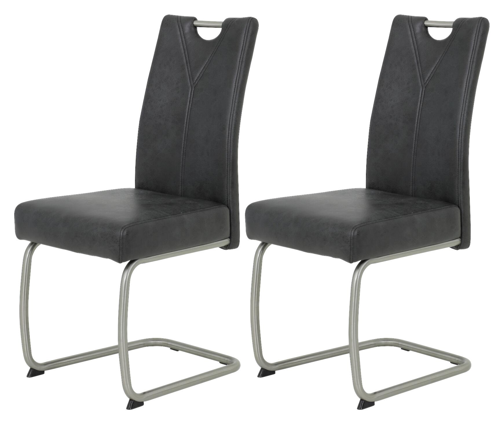 Schwingstuhl Sophie 2er Set anthrazit Vintage Microfaser B/H/T: ca. 43x99x58 cm Schwingstuhl Sophie 2er Set anthrazit Vintage Microfaser B/H/T: ca. 43x99x58 cm