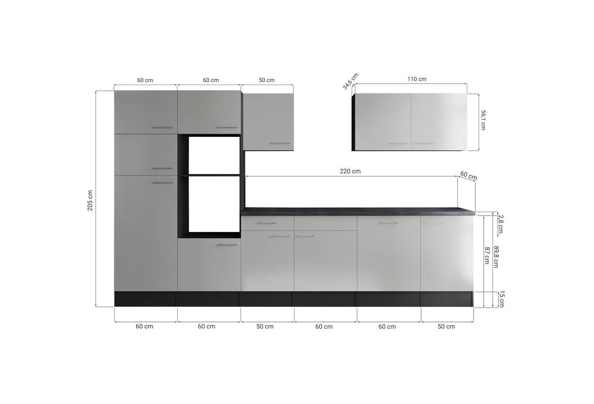 Küchenblock Oliver B/H/T: ca. 340x205x60 cm