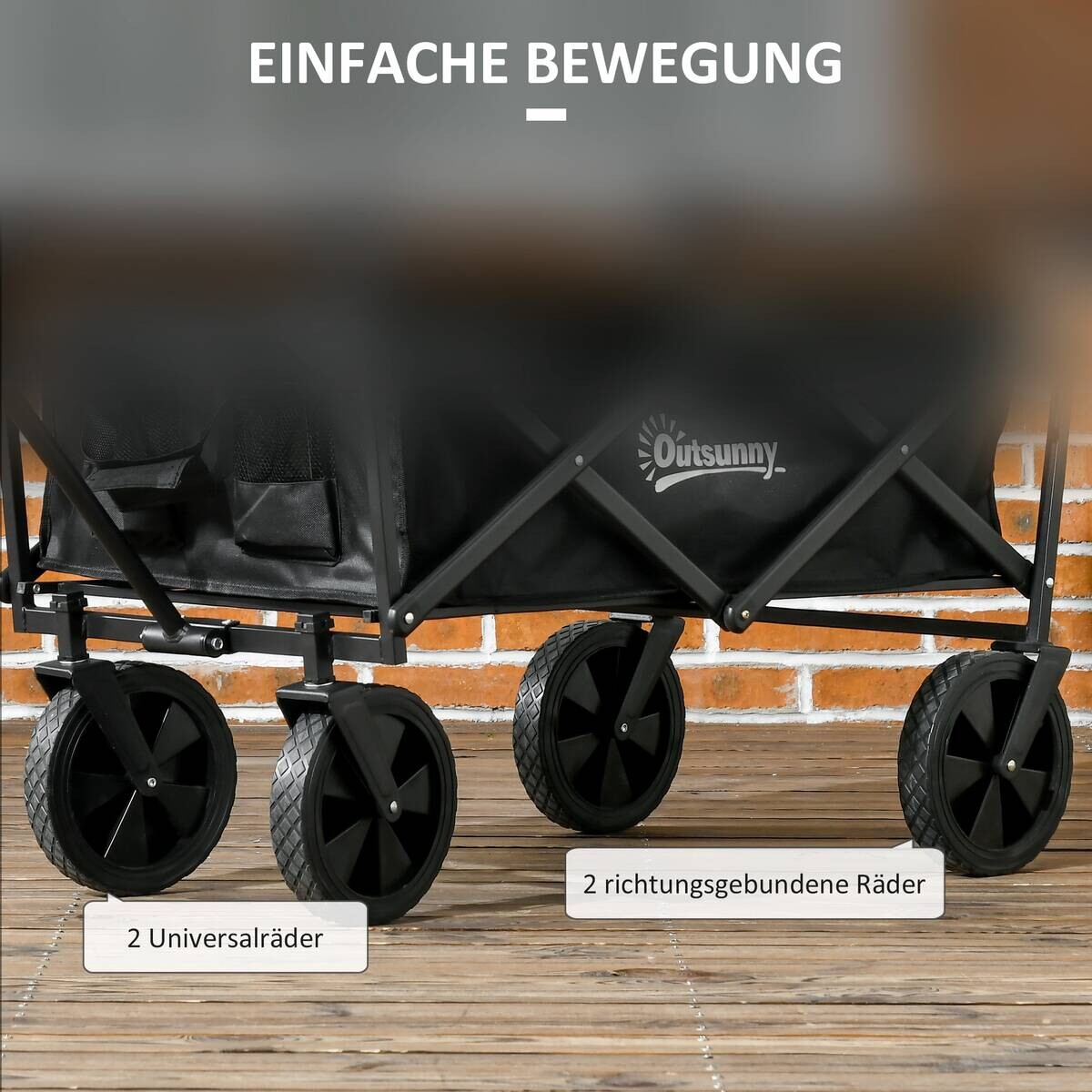 Outsunny Bollerwagen schwarz B/H/L: ca. 52x97x105 cm