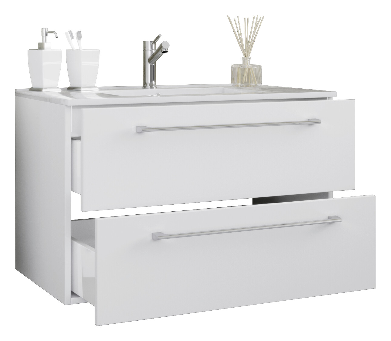 Badblock 2tlg-Badinos weiß weiß B/H/T: ca. 81x52x46 cm Badblock 2tlg-Badinos weiß weiß B/H/T: ca. 81x52x46 cm