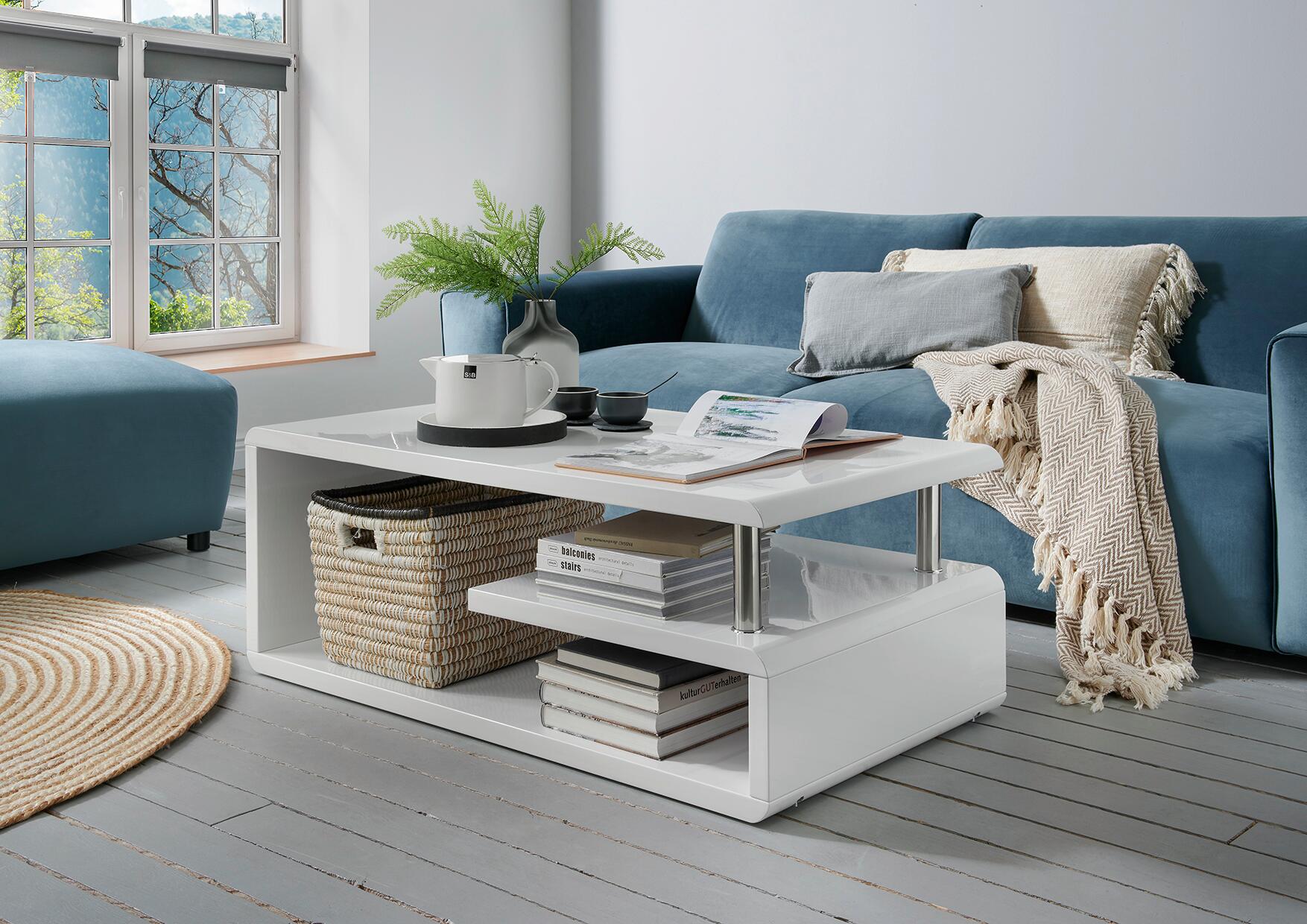 Couchtisch Pico weiß MDF B/H/T: ca. 110x42x60 cm