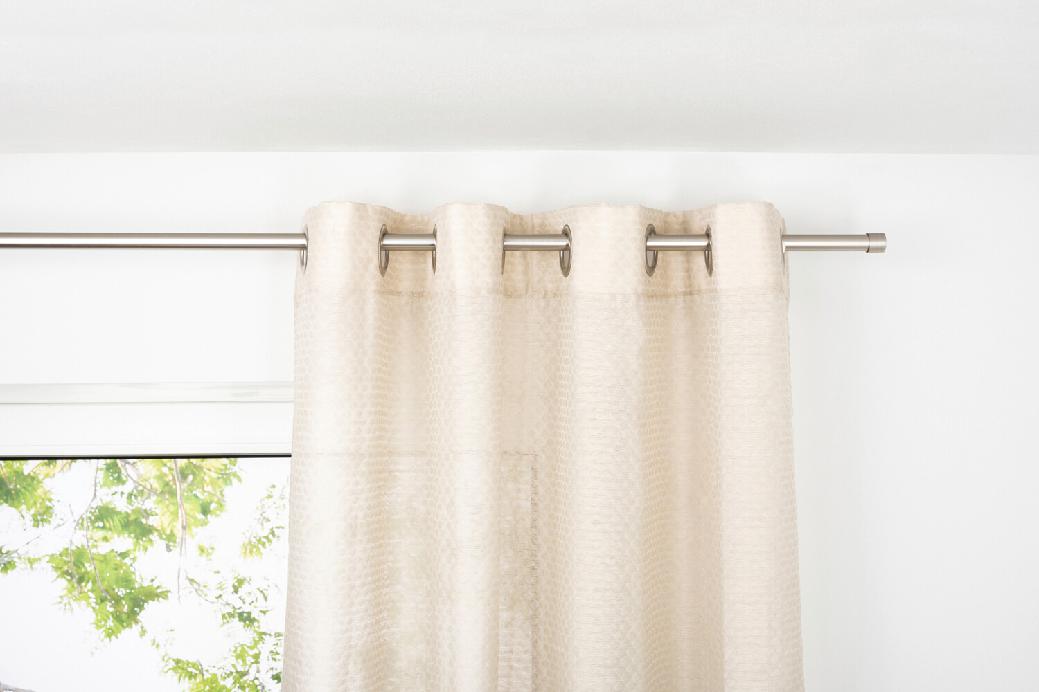 Ösenvorhang 2er Pack Dot sand B/L: ca. 135x245 cm
