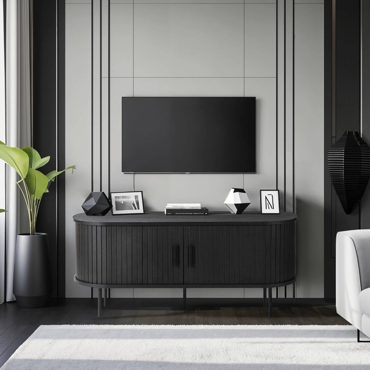 Lowboard SELVA schwarz B/H/T: ca. 120x54x60 cm