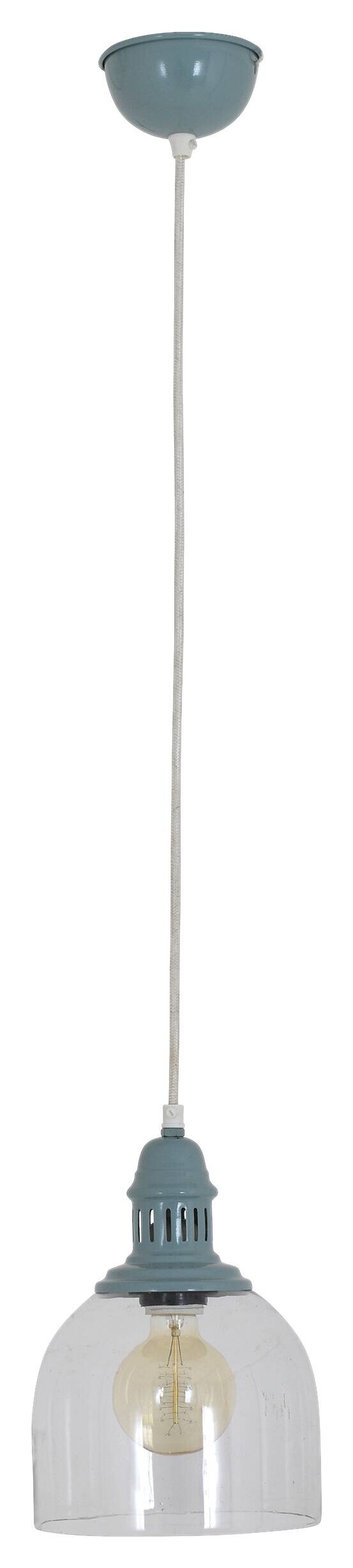 Näve Leuchten Pendelleuchte 6074117 grün Metall Glas B/H/T: ca. 18,5x110x18,5 cm E27 1 Brennstellen