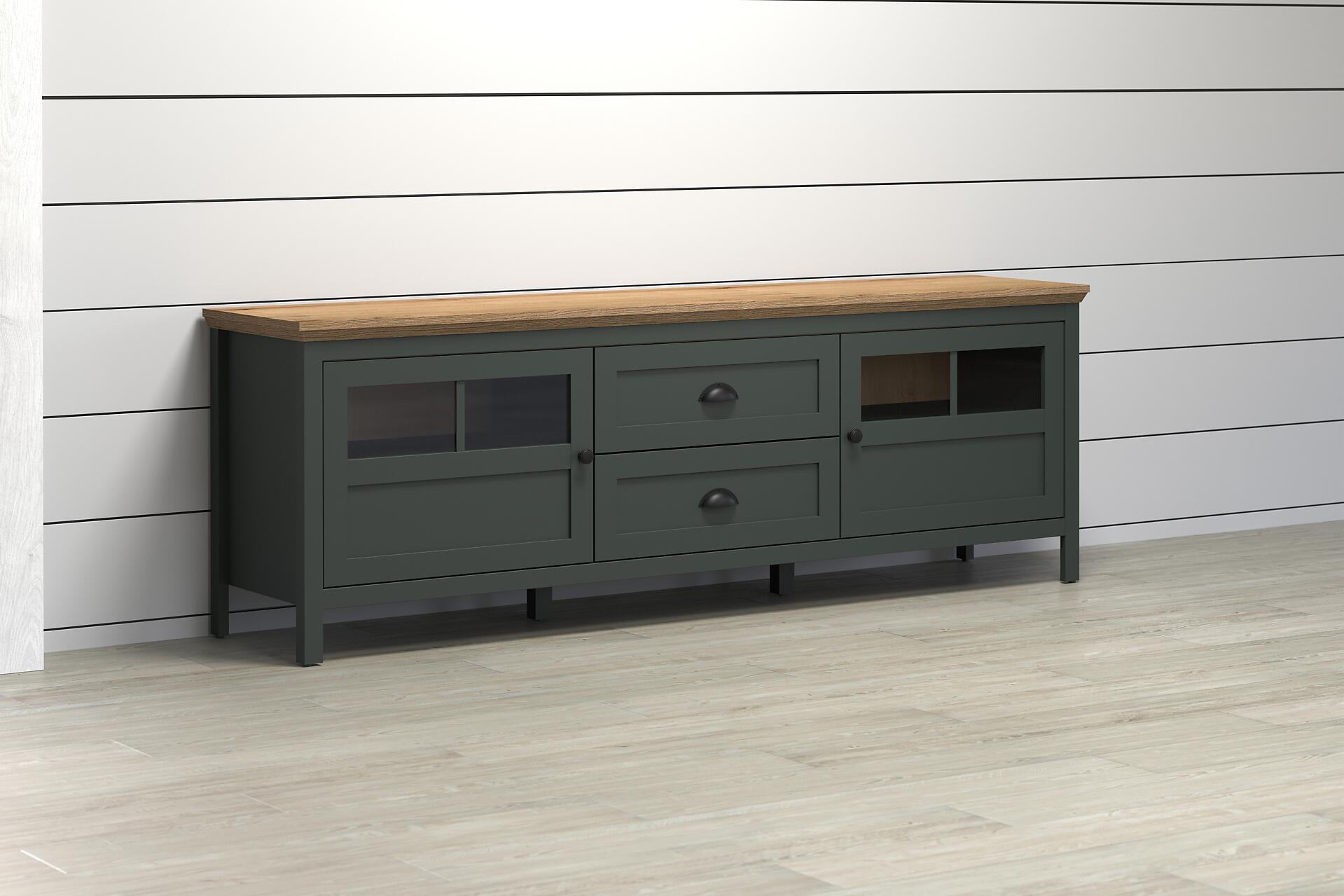 Lowboard Stanton tannengrün Eiche Evoke Coast Nachbildung B/H/T: ca. 184x64x45 cm