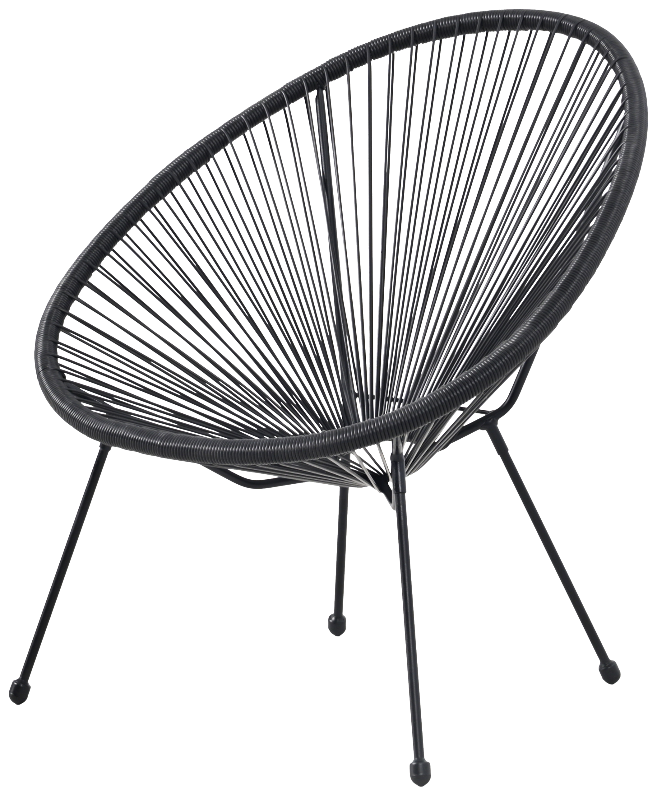 POCOline Gartenstuhl Acapulco schwarz Stahlrohr B/H/L: ca. 73x84x76 cm