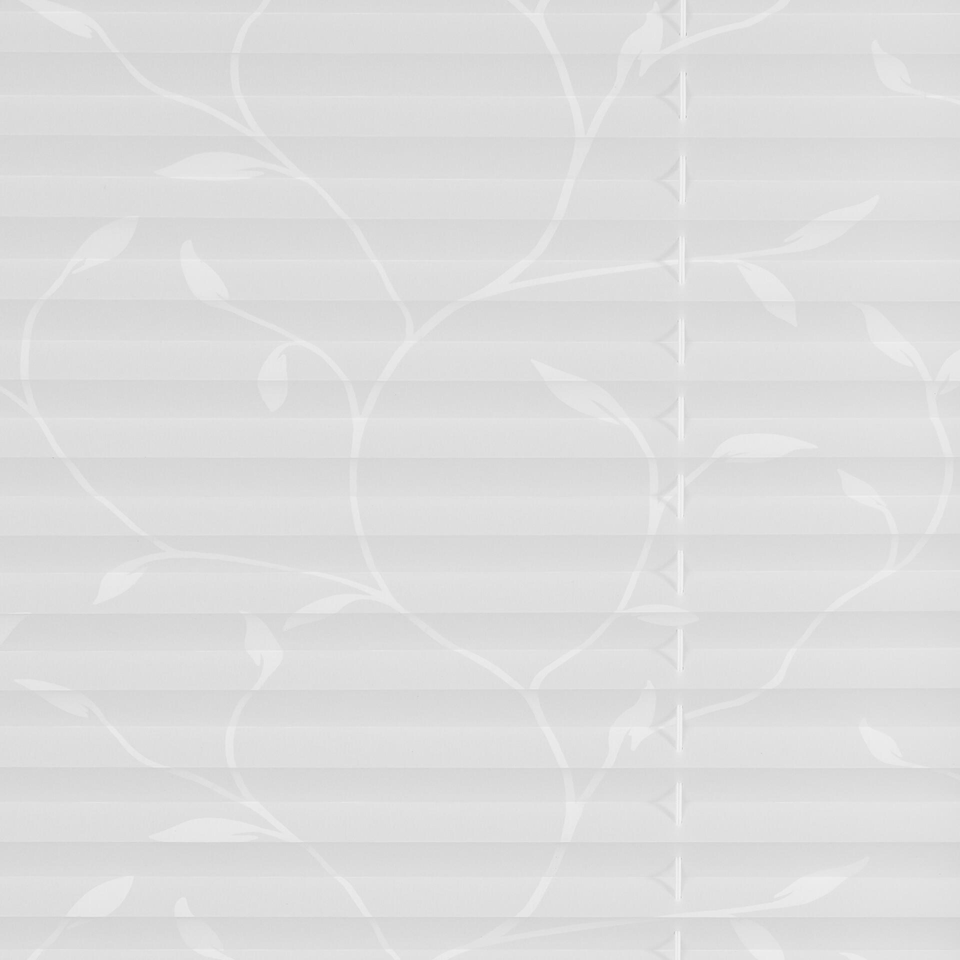 LICHTBLICK Spannplissee Pflanze weiß B/L: ca. 120x130 cm