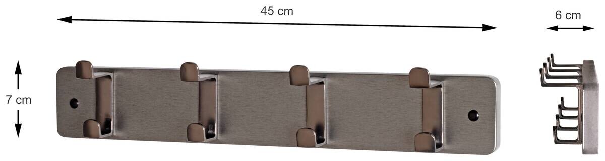 Garderobenleiste grau Metall B/H/T: ca. 45x7x6 cm Garderobenleiste grau Metall B/H/T: ca. 45x7x6 cm