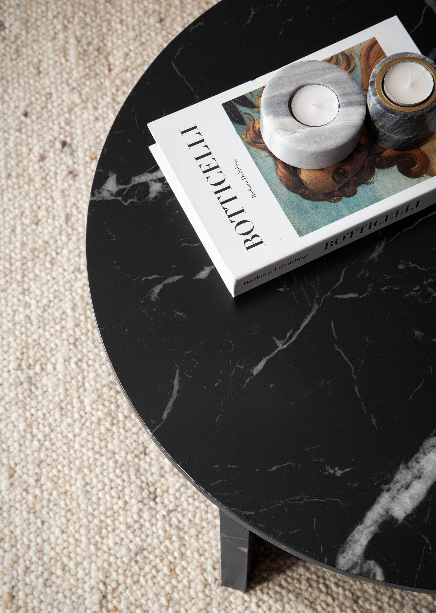 Wohnling Couchtisch schwarz Marmor B/H/T: ca. 60x33x60 cm