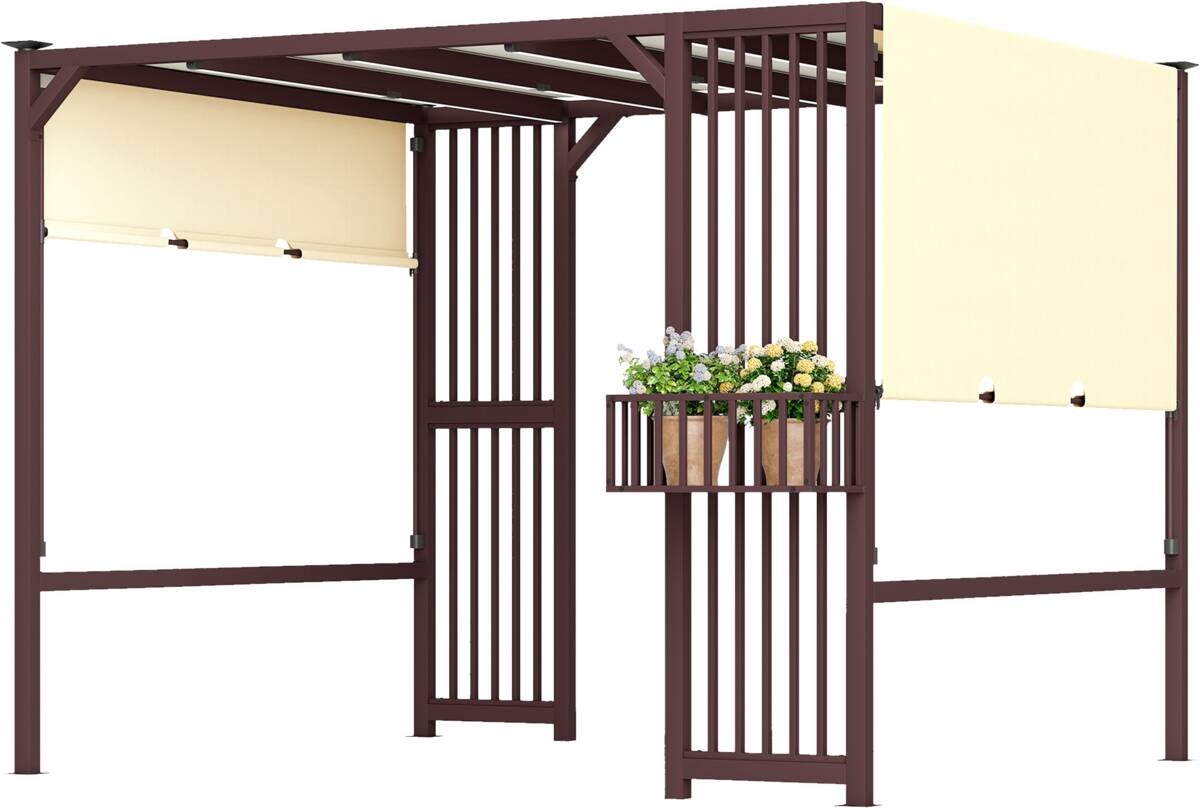 Outsunny Pavillon kaffee Polyester B/H/L: ca. 252x230x295 cm