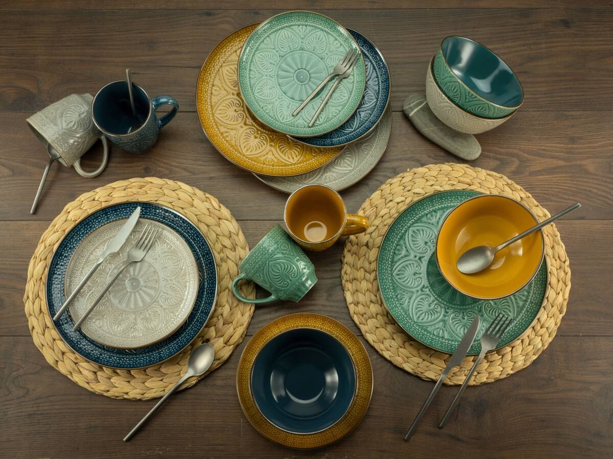 CreaTable Kombiservice Samarkand multicolor Steinzeug 16 tlg.