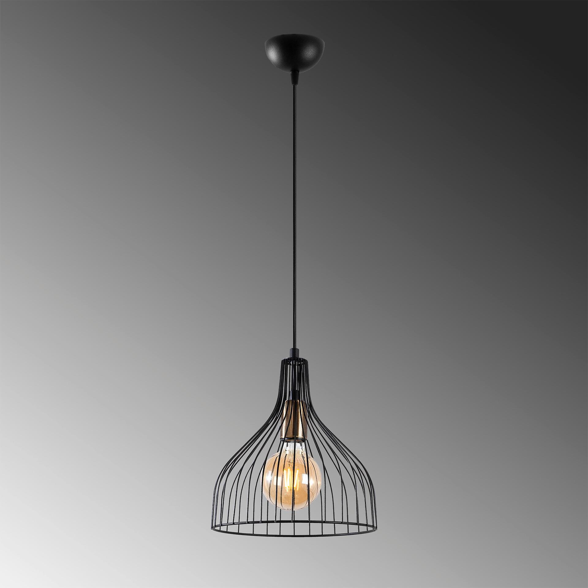 Opviq Pendelleuchte Cafu-11565 schwarz B/H/T/L/D: ca. 25x123x25x25x25 cm E27 1 Brennstellen