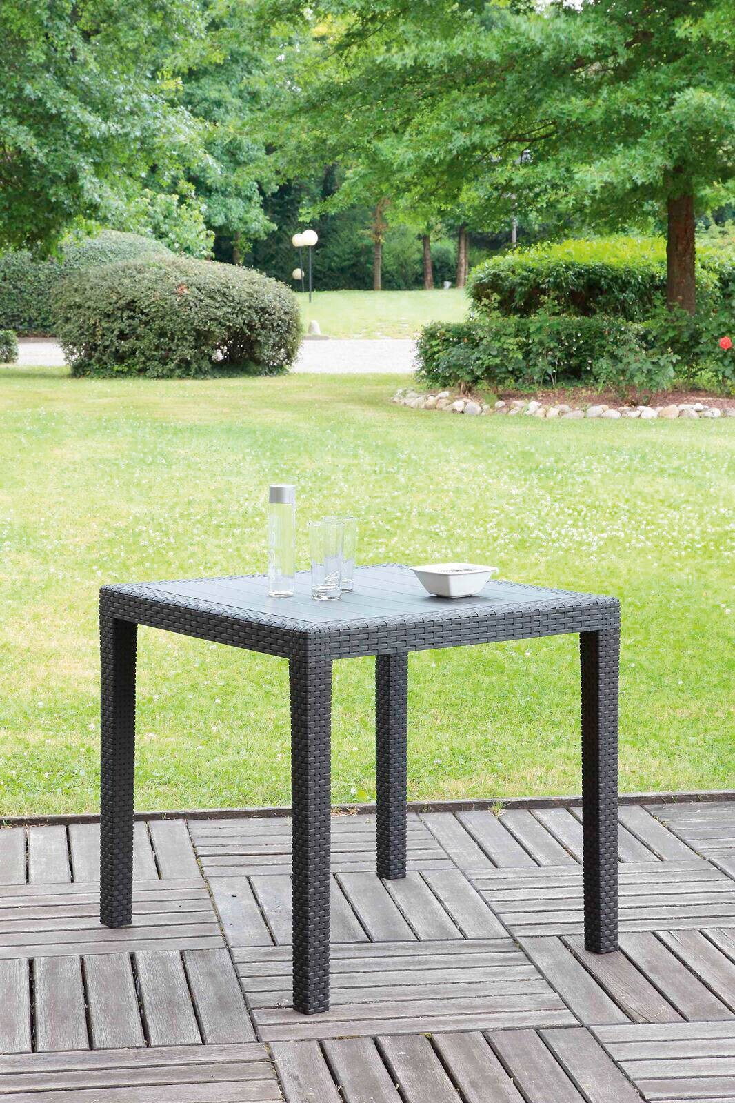 ProGarden Tisch King anthrazit Kunststoff B/H/L: ca. 79x72x79 cm