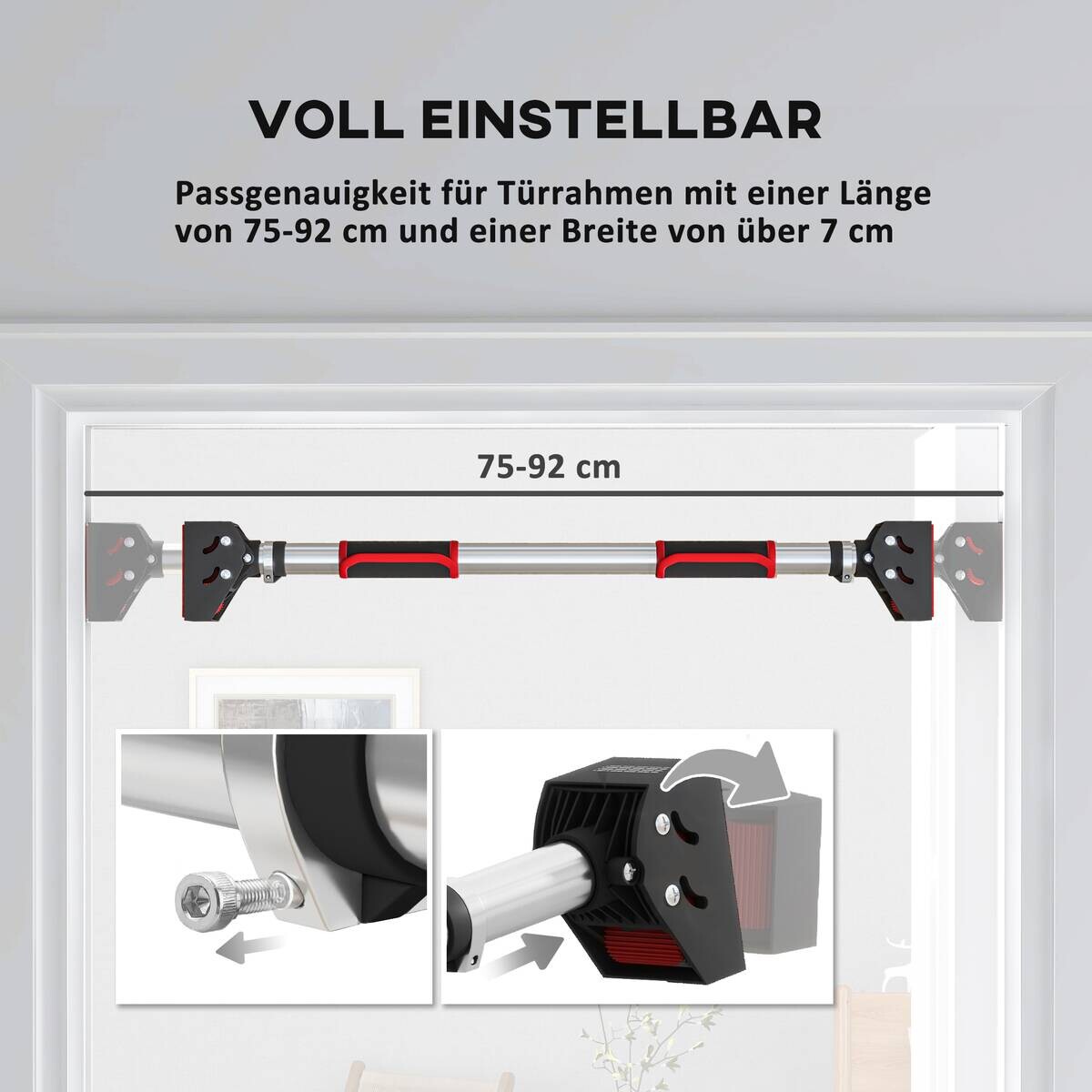 SPORTNOW Klimmzugstange rot Edelstahl B/H/L: ca. 10x7x92 cm
