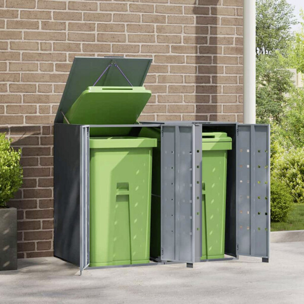 vidaXL Mülltonnenbox grau