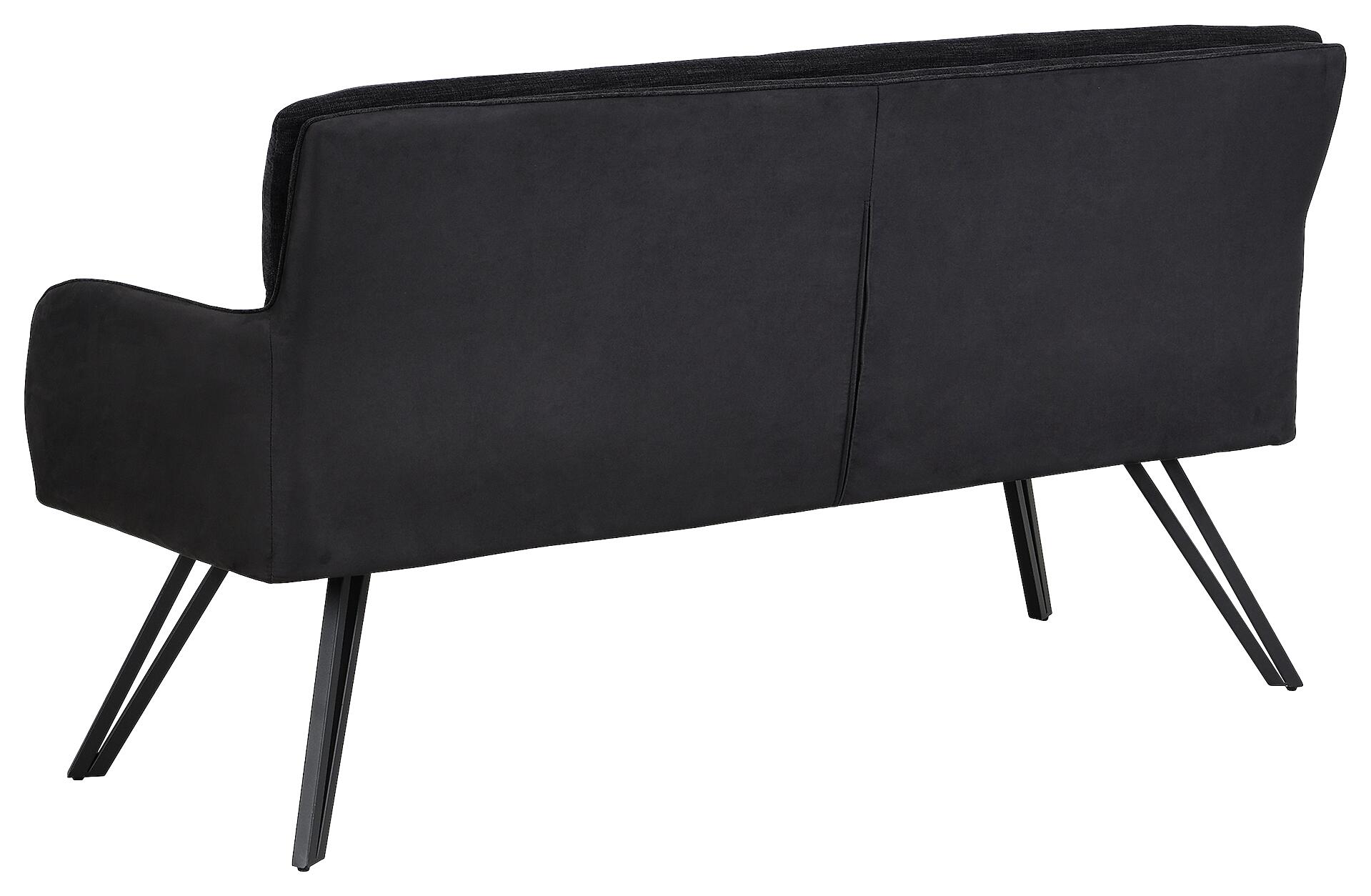 Sitzbank TINO schwarz Metall Microfaser B/H/T: ca. 160x94x67 cm