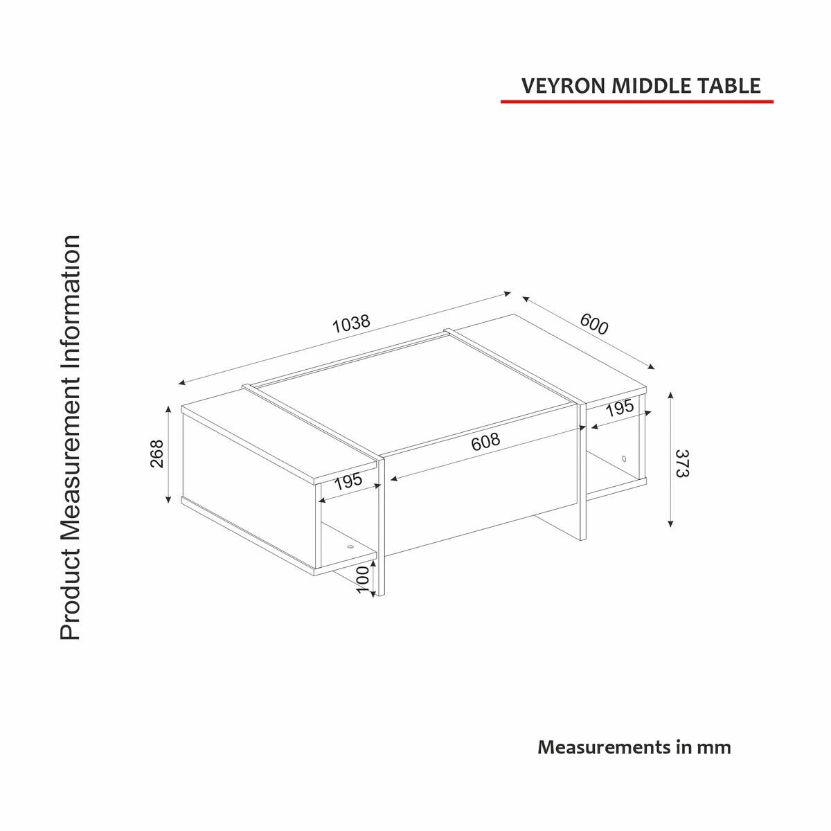 moebel17 Couchtisch Veyron beige granit Spanplatte B/H/T: ca. 103,8x37,7x60 cm