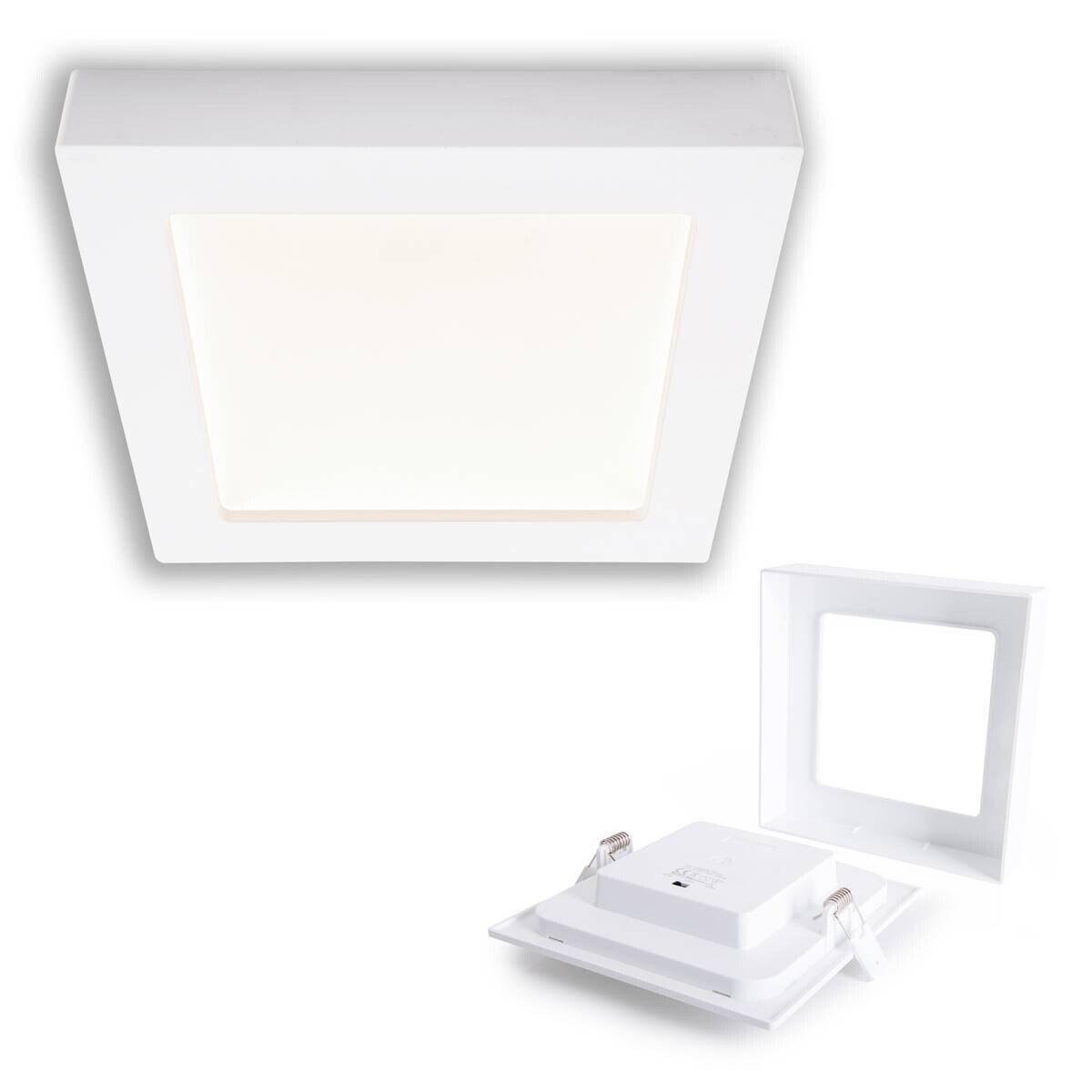 Näve Leuchten LED-Ein-/Aufbauleuchte weiß Kunststoff Metall B/H/T: ca. 22,7x3,5x22,7 cm