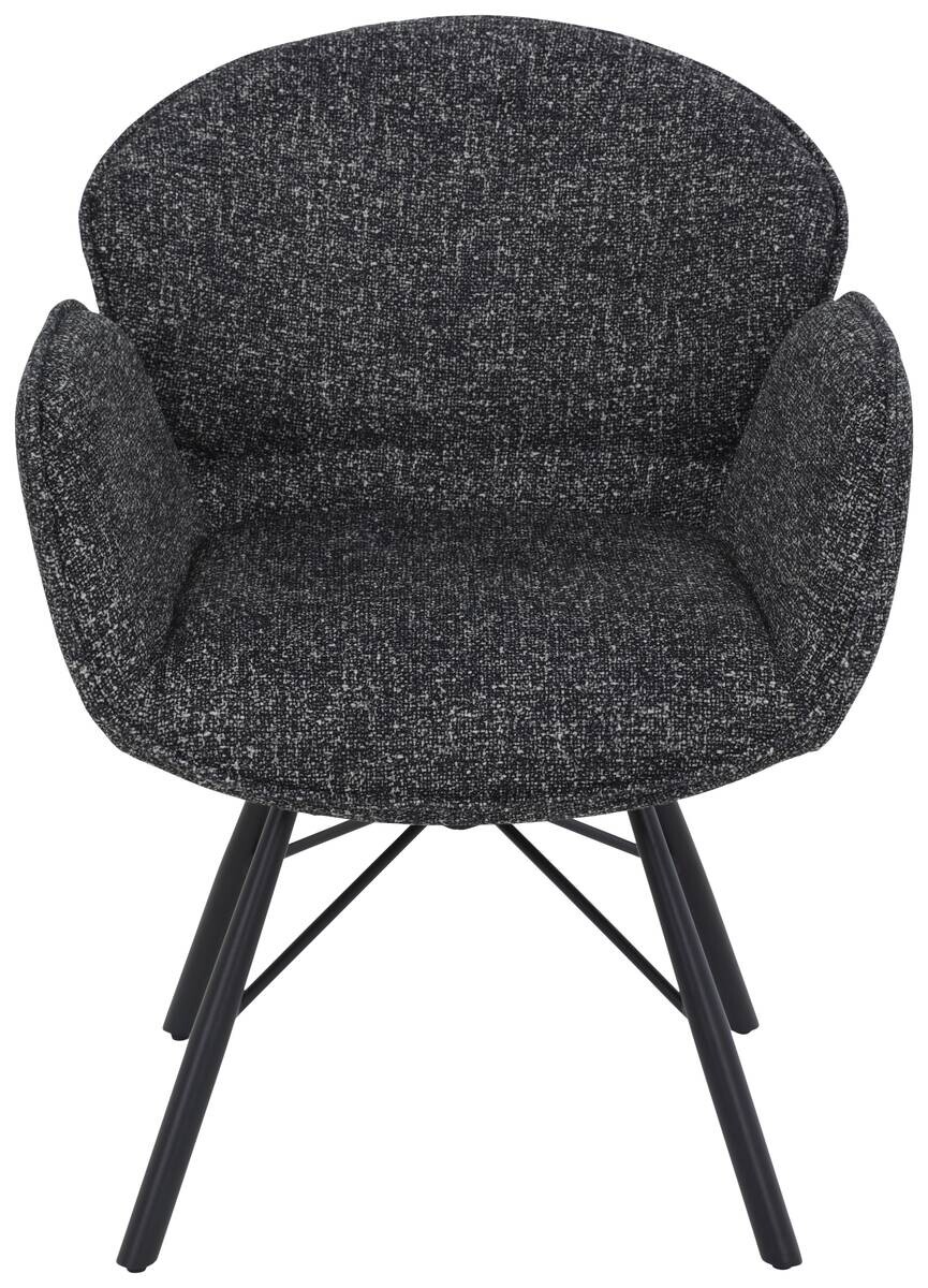 Sessel Bristol, 2er-Set anthrazit Metall Microfaser B/H/T: ca. 62x83x66 cm