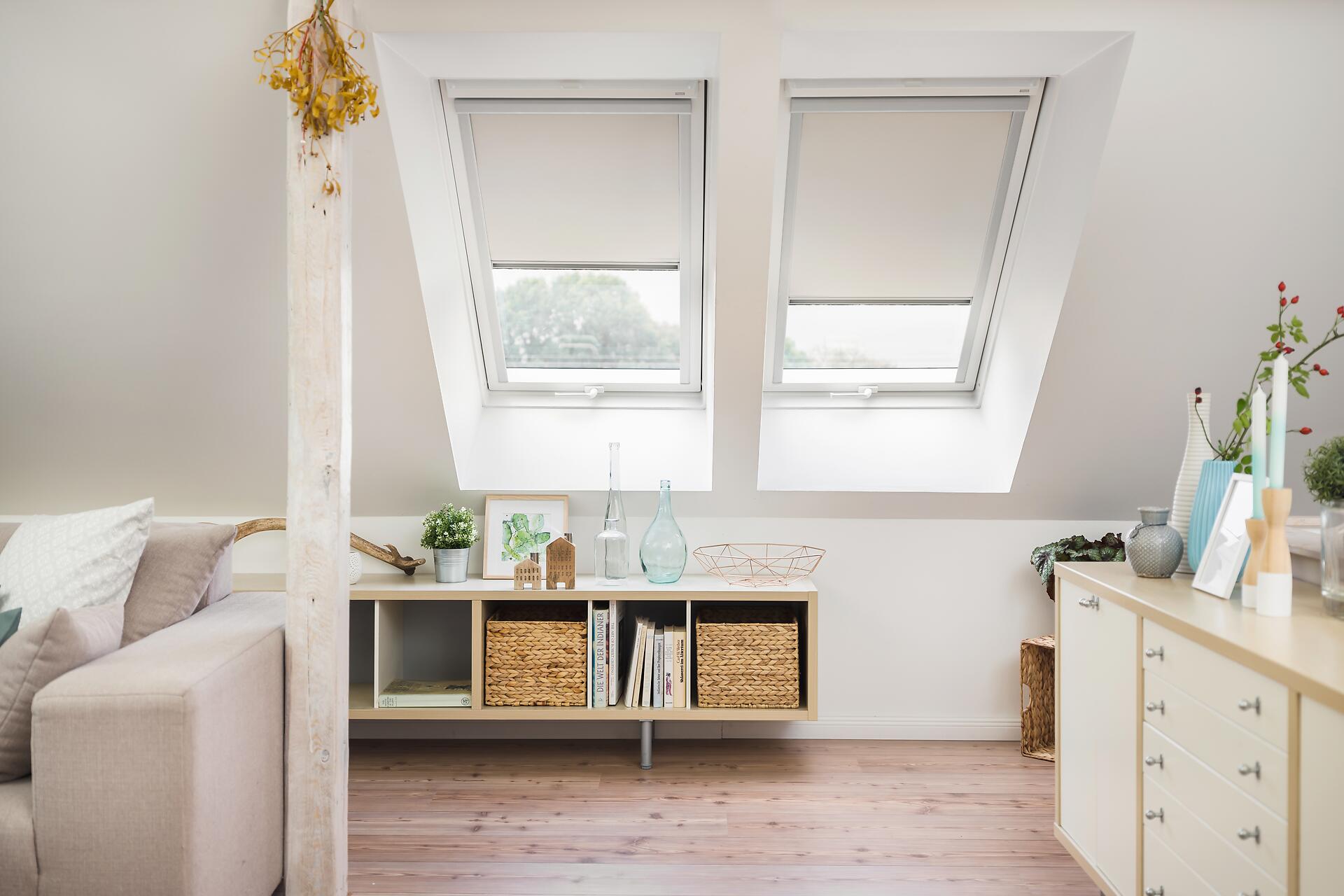 LICHTBLICK Dachfensterrollo Skylight VD weiß B/L: ca. 38,3x60 cm