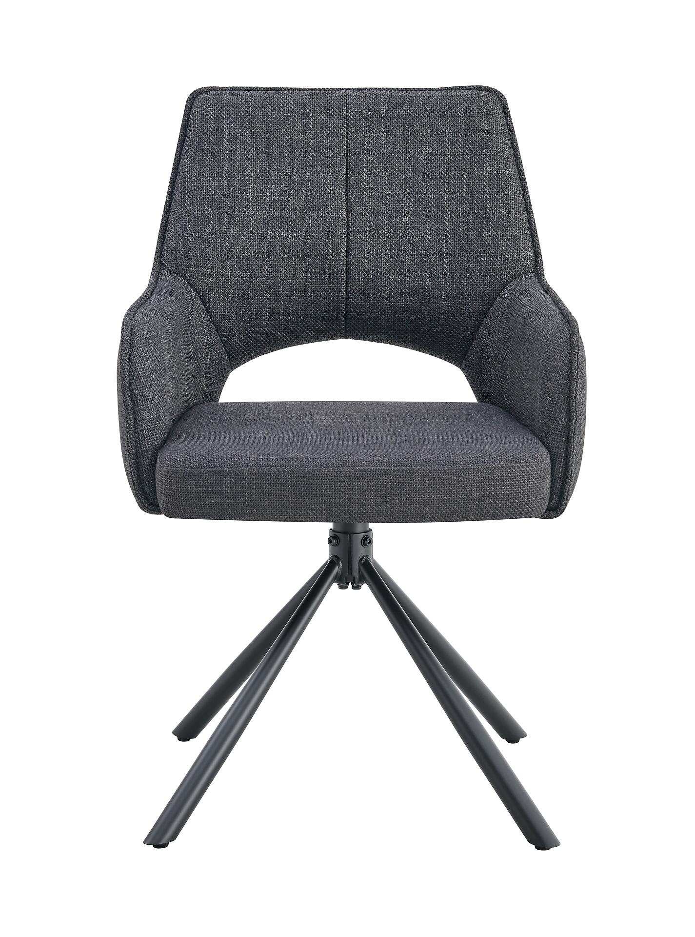 Drehstuhl JANA, 2er Set anthrazit Stoff B/H/T: ca. 57x91x64 cm Drehstuhl JANA, 2er Set anthrazit Stoff B/H/T: ca. 57x91x64 cm