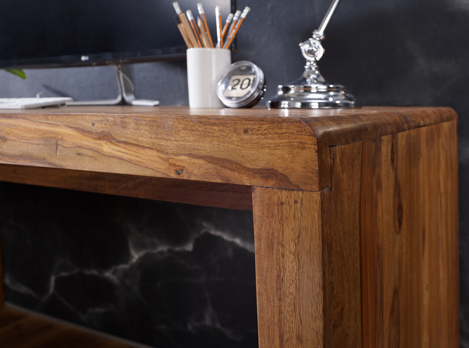 Schreibtisch natur B/H/T: ca. 200x76x100 cm