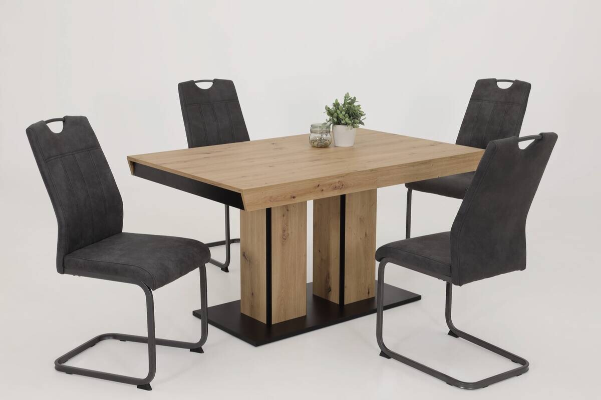 Essgruppe Agnes I Eiche anthrazit Holzwerkstoff B/H/T: ca. 220x76x90 cm