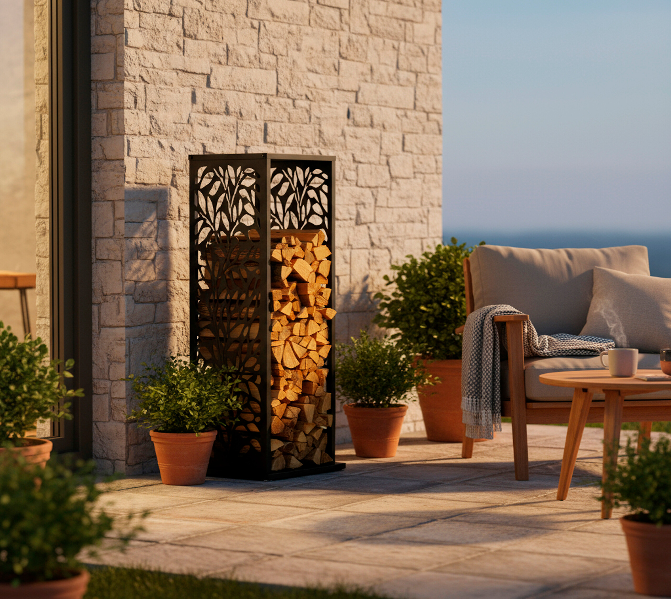 Westmann Kaminholzregal Luma anthrazit B/H/L: ca. 38x112x38 cm