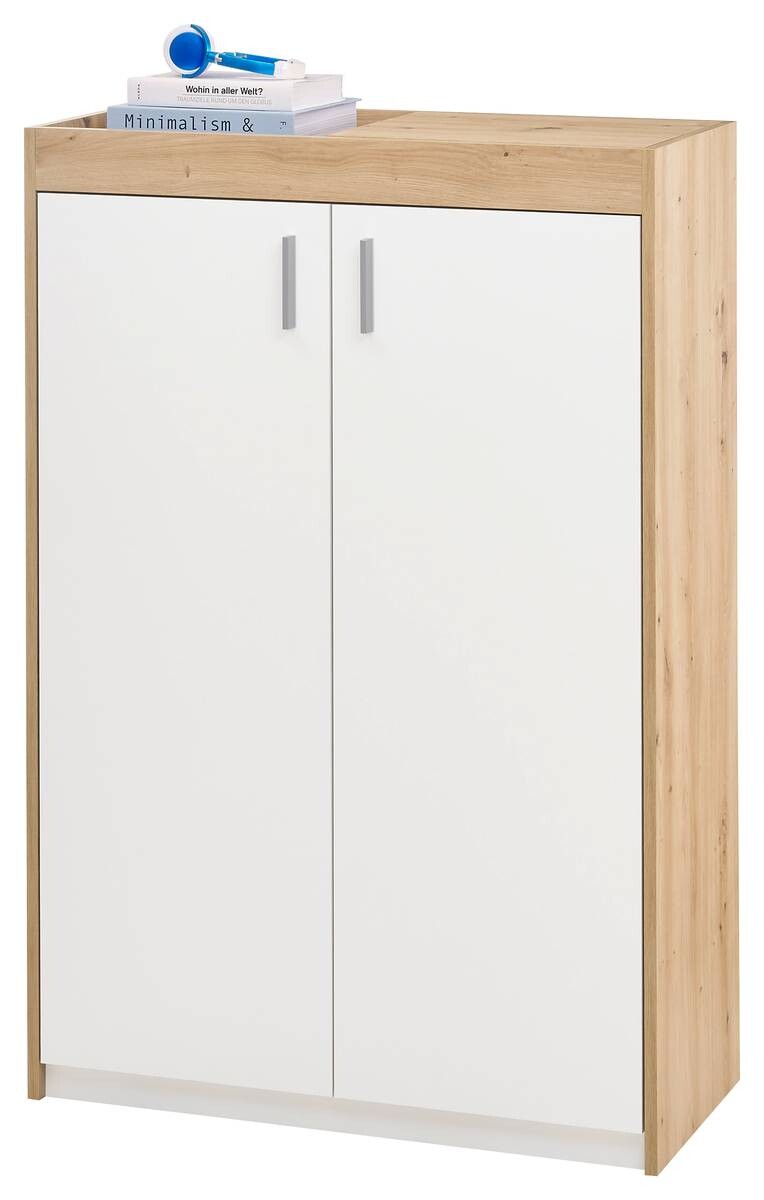 Schuhkommode Paris Eiche Sonoma Nachbildung weiß B/H/T: ca. 84x126x38 cm