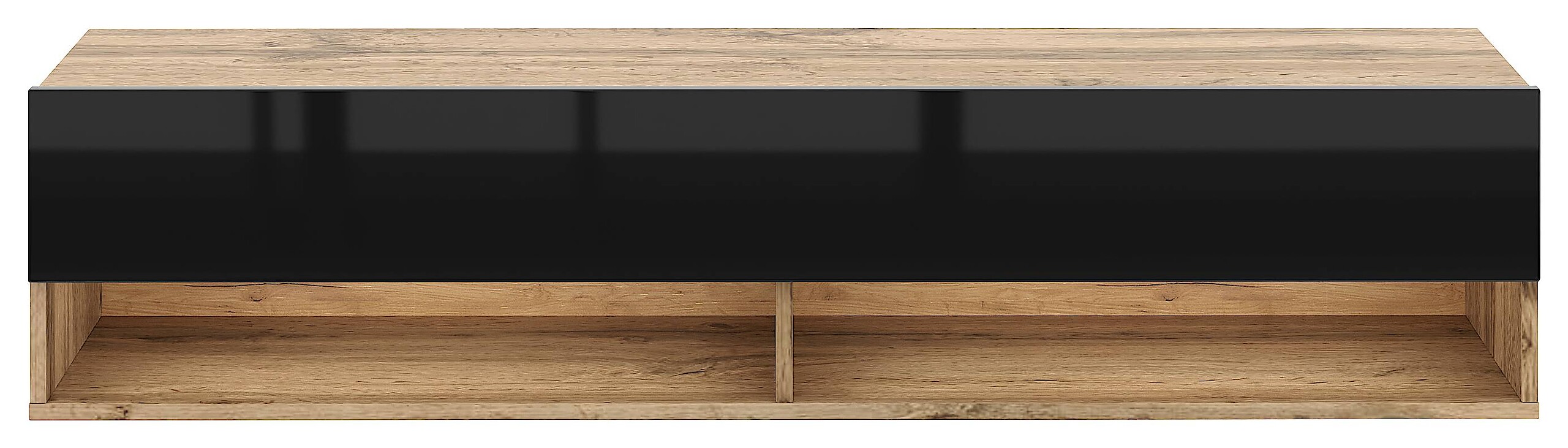 TV-Lowboard TV LOWBOARD DERBY 140 Eiche Wotan Nachbildung schwarz glänzend B/H/T: ca. 140x32,5x31,5 cm