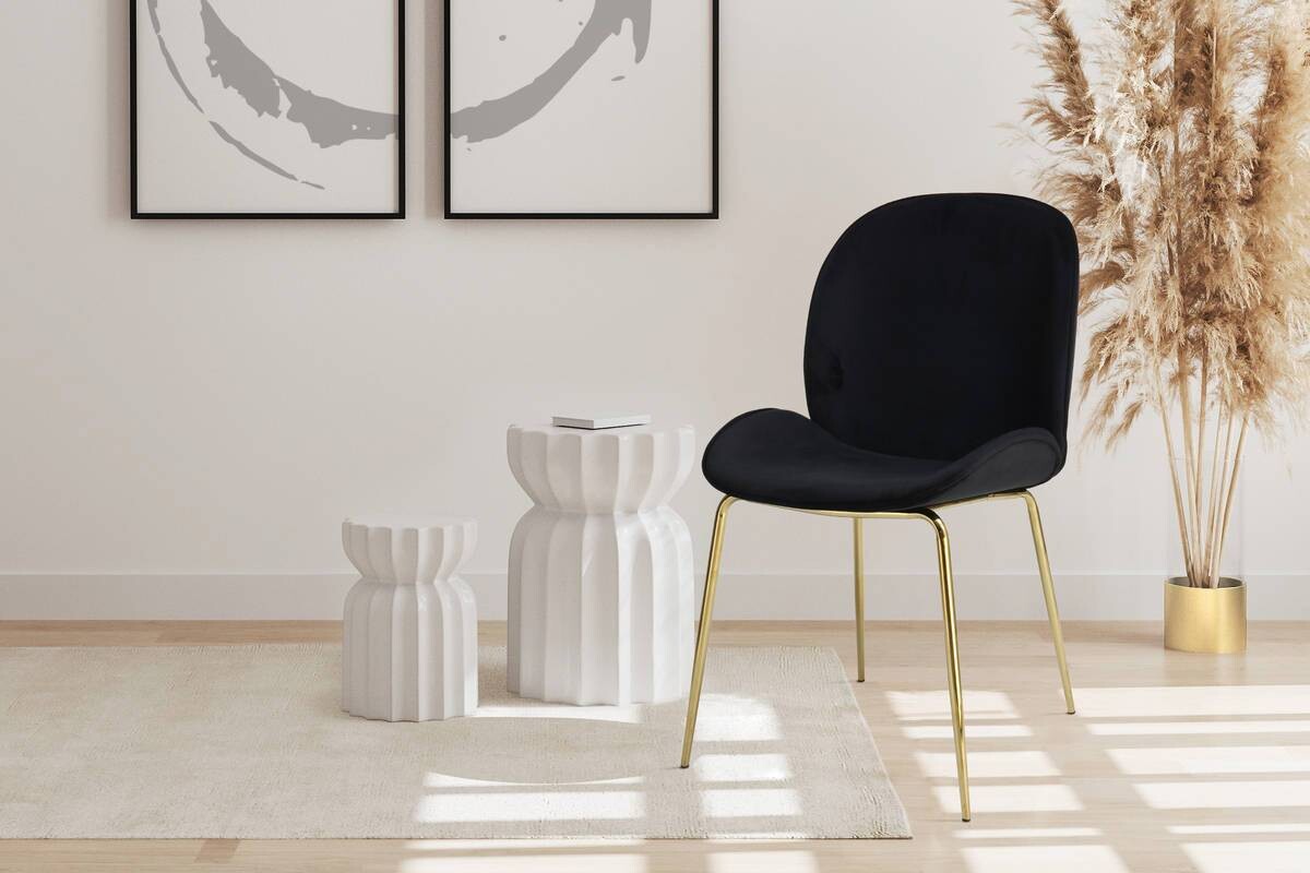 Stuhl Charlize 100 2er schwarz Microfaser B/H/T: ca. 48x87x59 cm