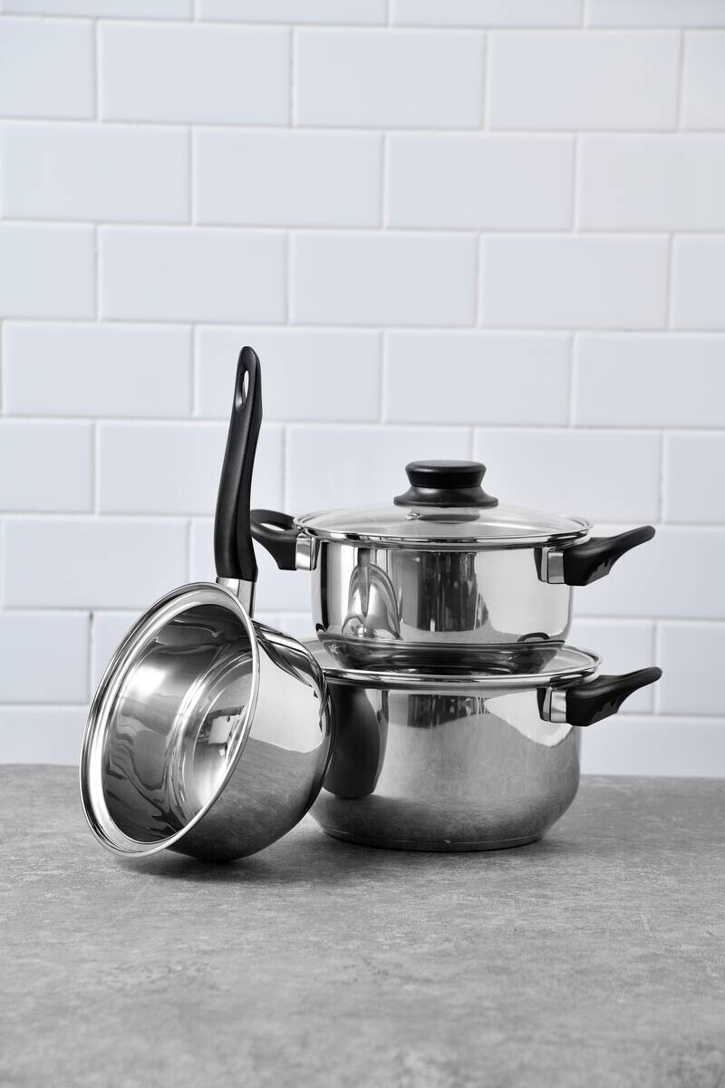 SAN IGNACIO Topfset PALMA silber Edelstahl 5 tlg.