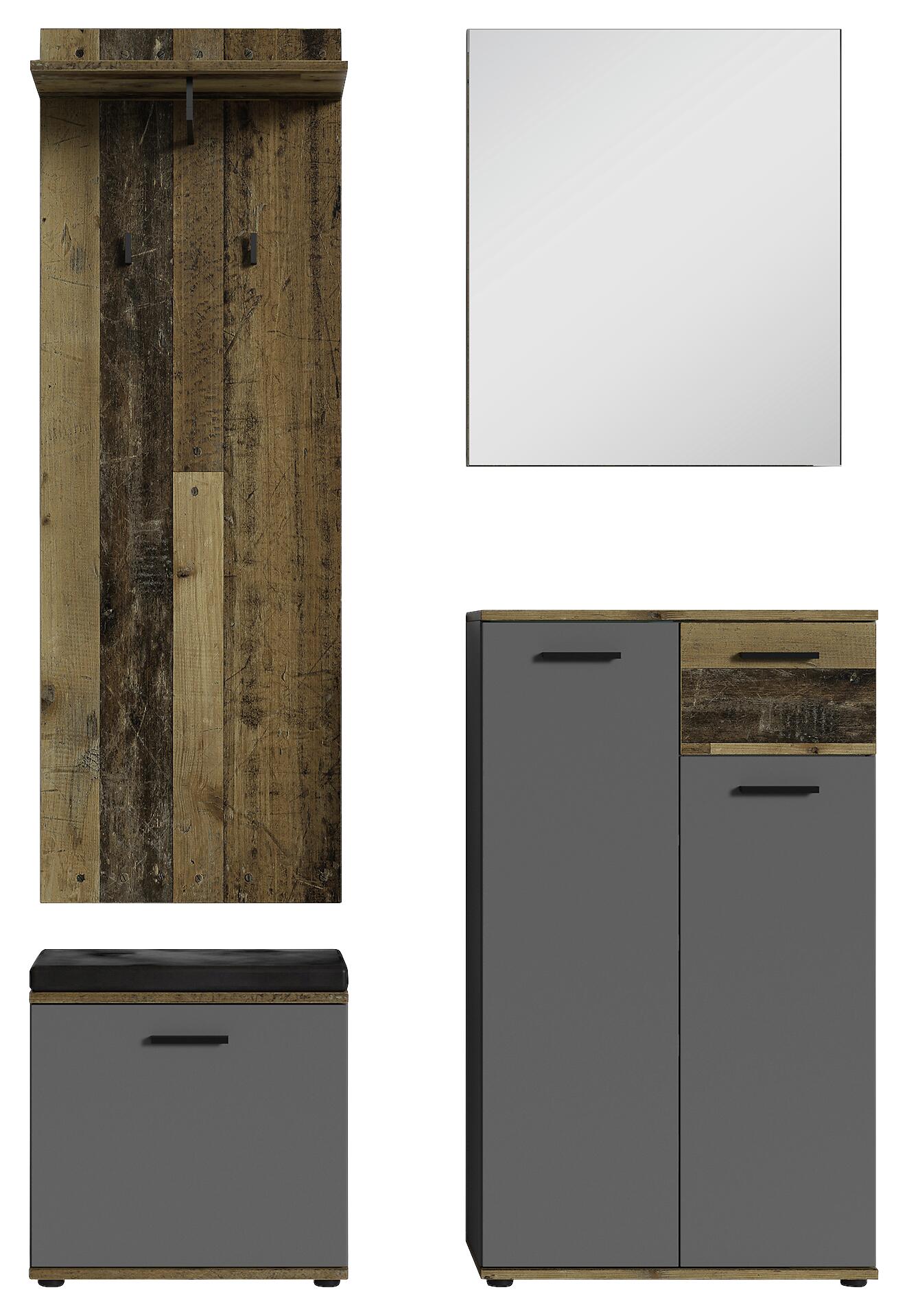 Garderobenset JAKOB Set 4-tlg. anthrazit