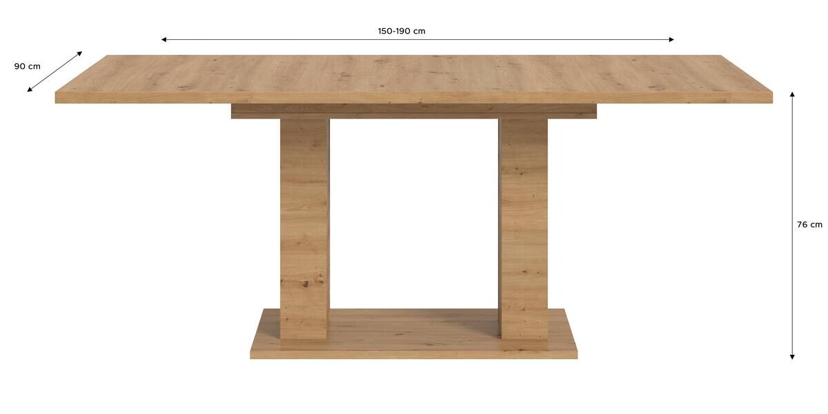 Esstisch MOTION Artisan Oak Nachbildung B/H/T: ca. 150x76x90 cm