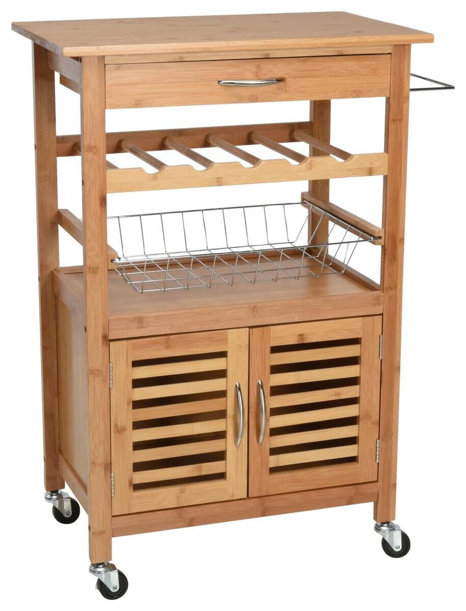 Küchentrolley mehrfarbig Bambus B/H/L: ca. 38x19,5x90 cm